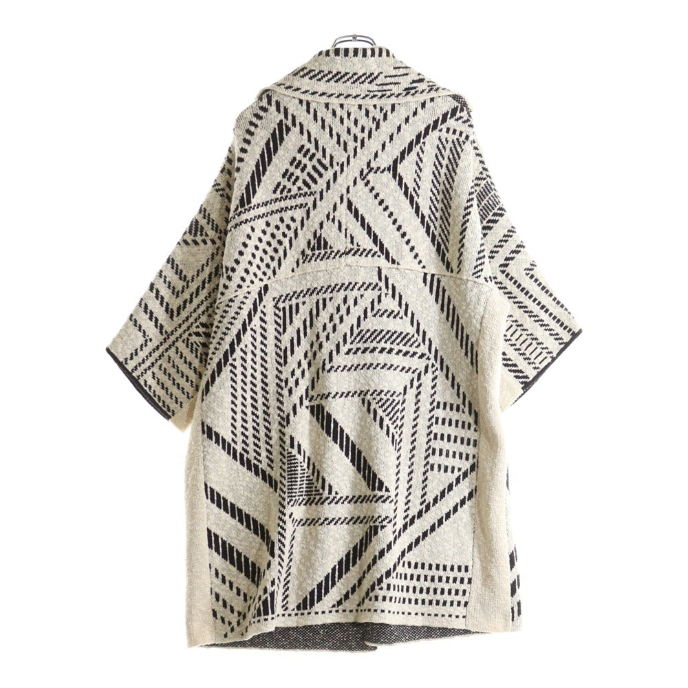 TORY BURCH(トリー バーチ) 総柄 ショートスリーブ ウールガウンコート レディース ブラウン/ホワイト 11153501