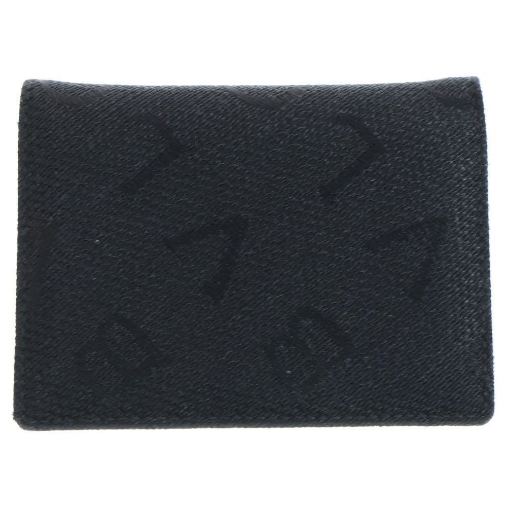 BVLGARI(ブルガリ) ロゴデザイン キャンバス レザー 二つ折り カード