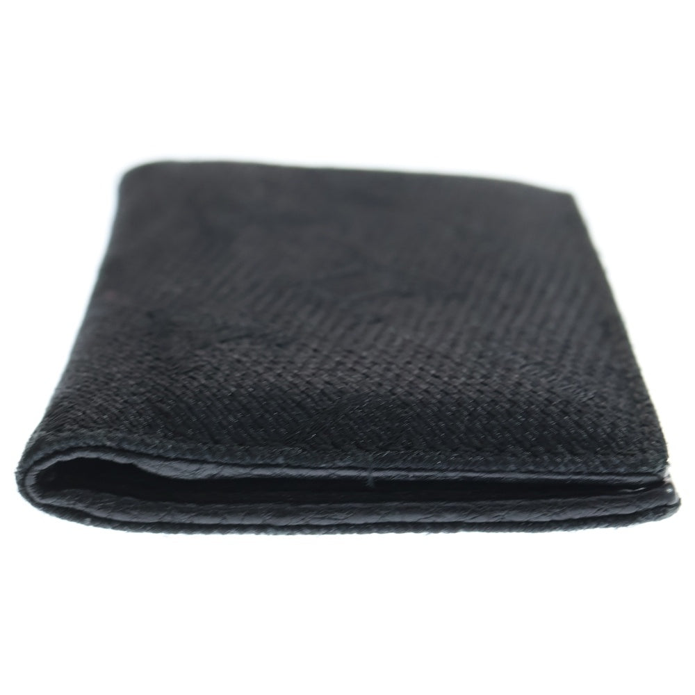 BVLGARI(ブルガリ) ロゴデザイン キャンバス レザー 二つ折り カード