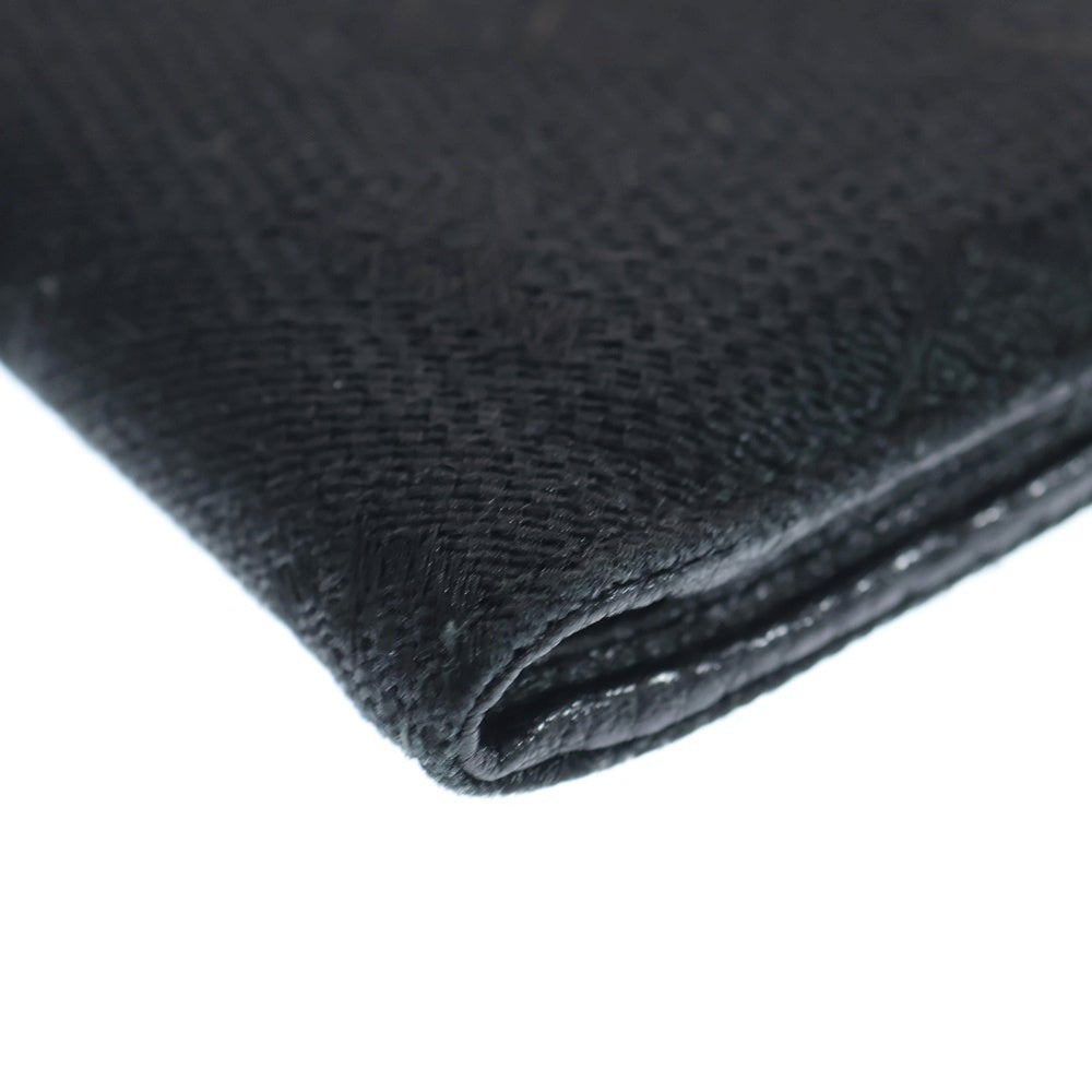 BVLGARI(ブルガリ) ロゴデザイン キャンバス レザー 二つ折り カードケース 財布 ブラック