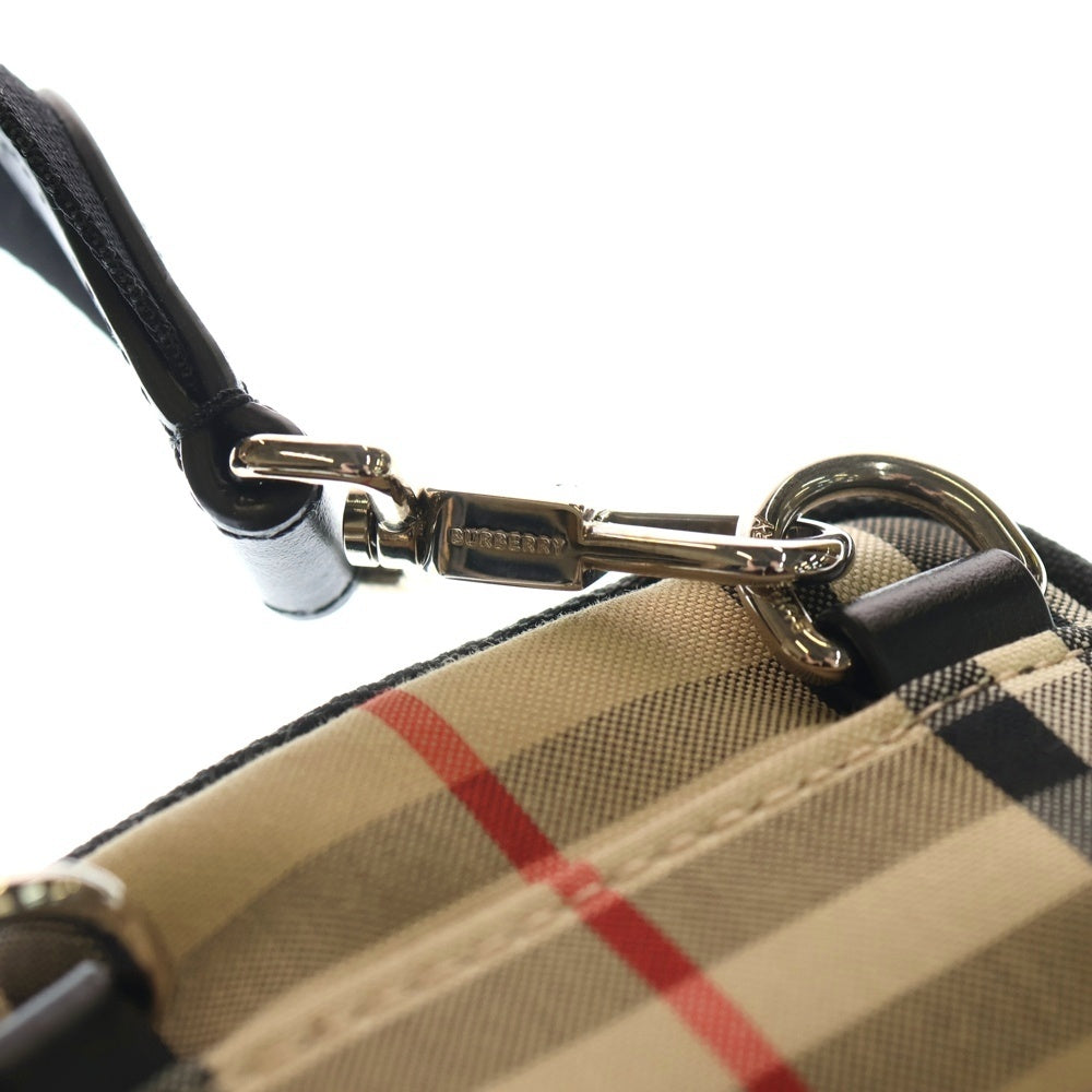 BURBERRY(バーバリー) ノバチェック コットン スマホ ショルダーバッグ フォンポーチ ベージュ レディース