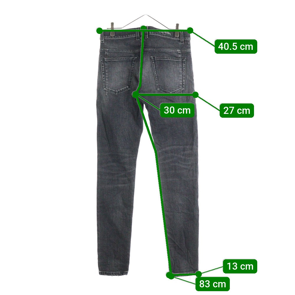 BALMAIN(バルマン) マルチポケット ボタンフライ ストレート デニムパンツ ブラック W7H9008T133