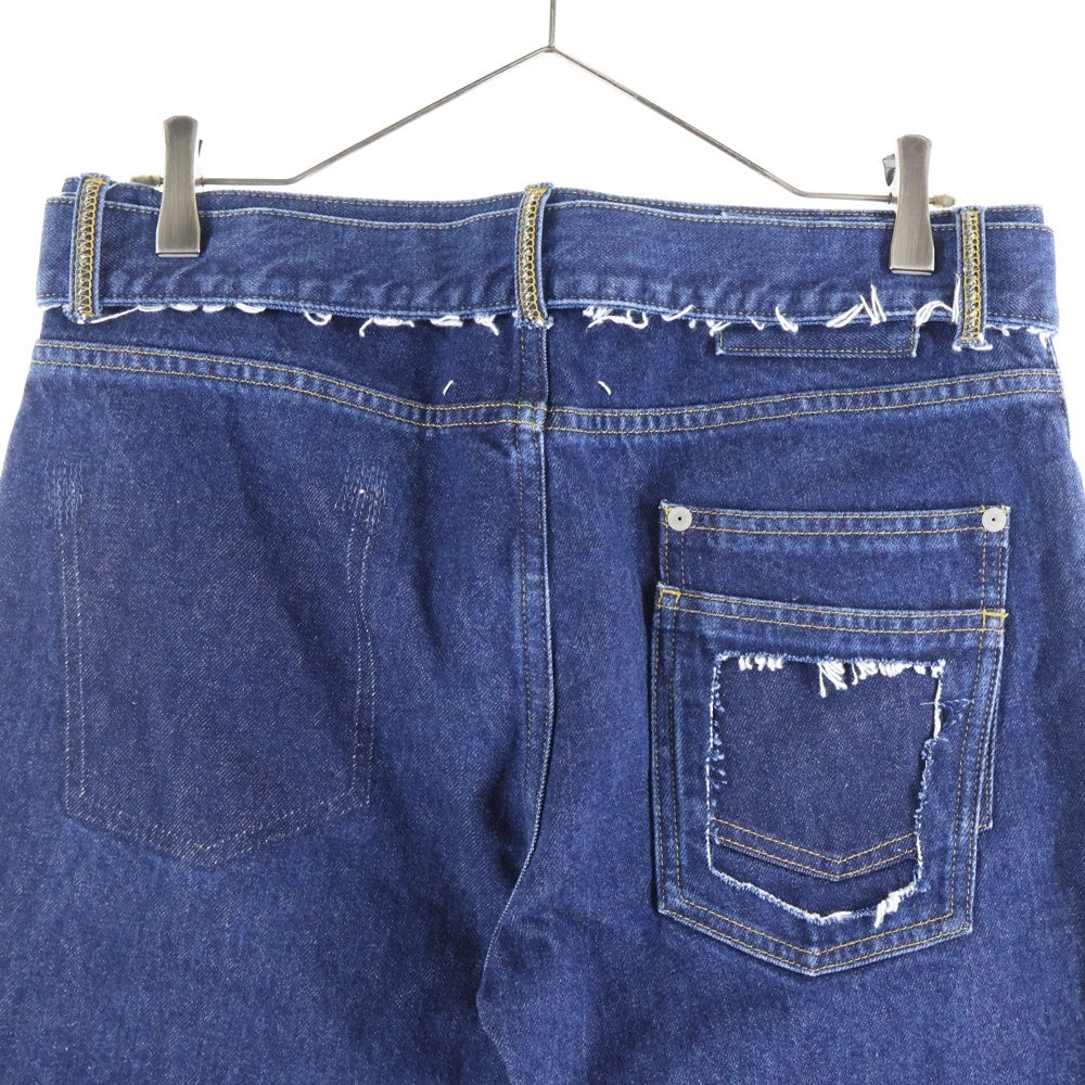 Maison Margiela(メゾンマルジェラ) マルチポケット アジャスター付き 切り抜きデザイン ボタンフライ デニムパンツ インディゴ S30LA0121