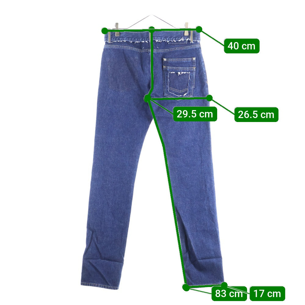 Maison Margiela(メゾンマルジェラ) マルチポケット アジャスター付き 切り抜きデザイン ボタンフライ デニムパンツ インディゴ S30LA0121