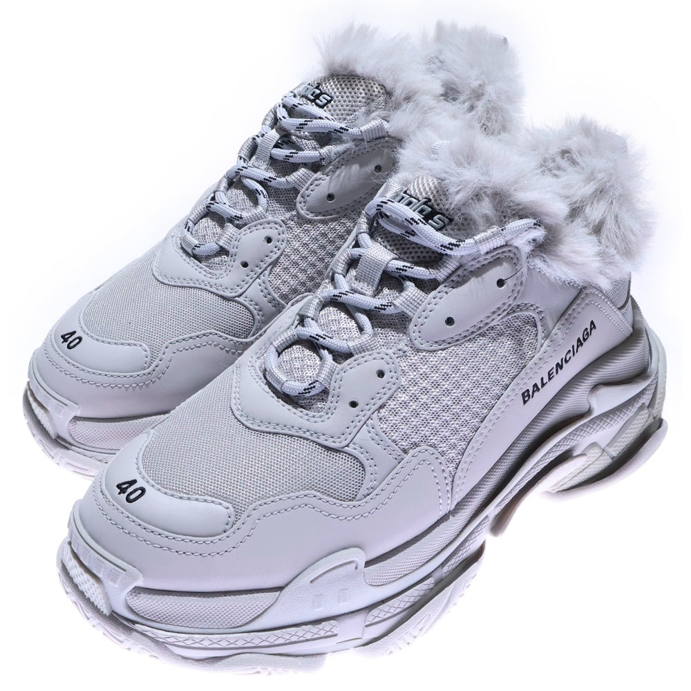 新品 BALENCIAGA Triple S ファーライニング グレー 42 BALENCIAGA(バレンシアガ) TRIPLE S FUR トリプル エス ファー