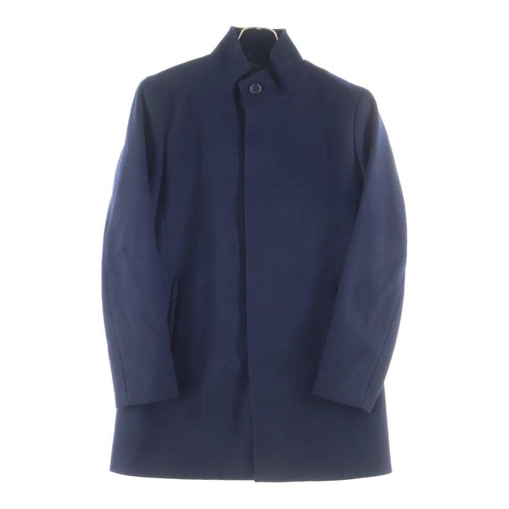 theory(セオリー) スタンドカラー ウールロングコート ネイビー 02-5409004