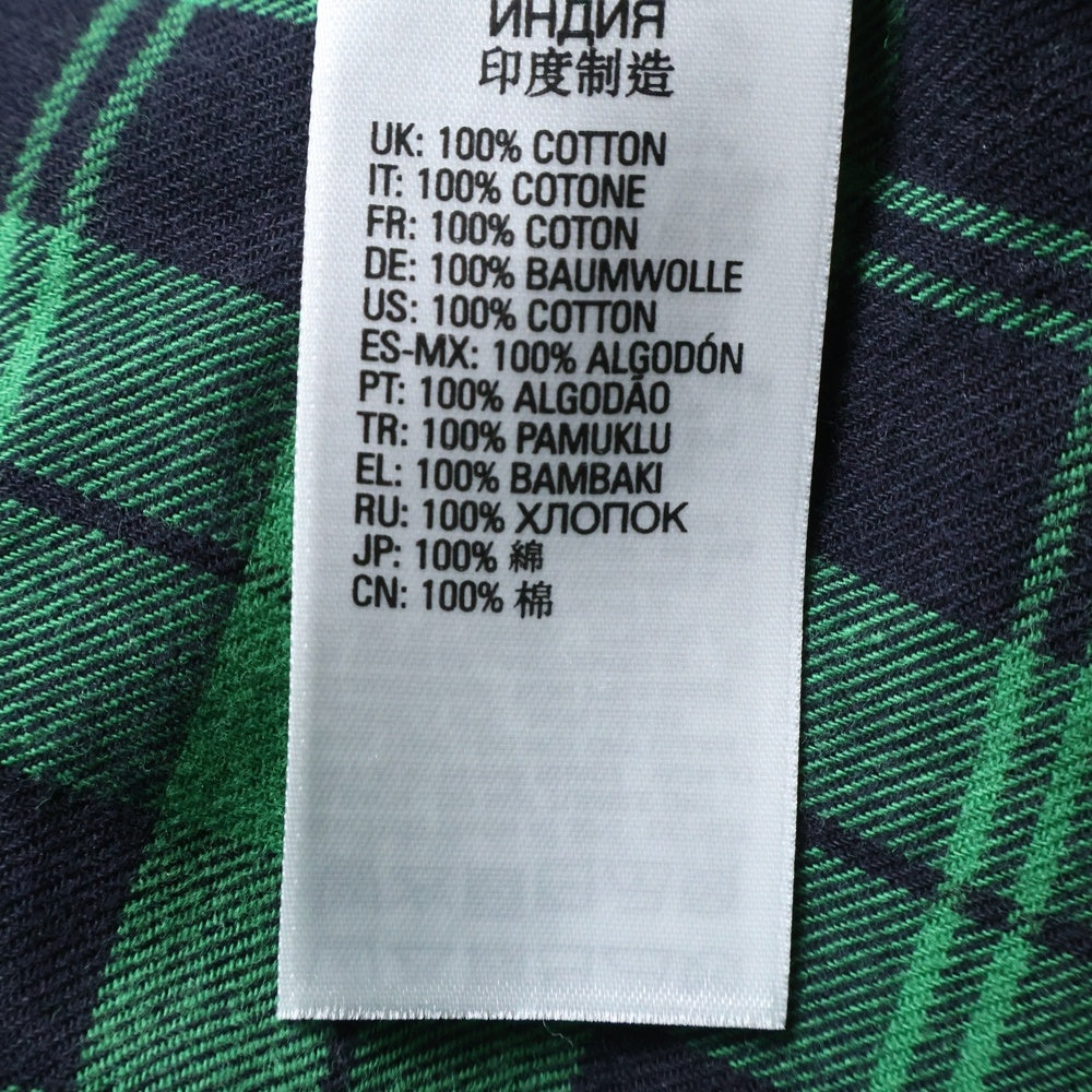 DIESEL(ディーゼル) フロントポケット ボタンダウン 長袖チェックシャツ グリーン/ブラック A01364