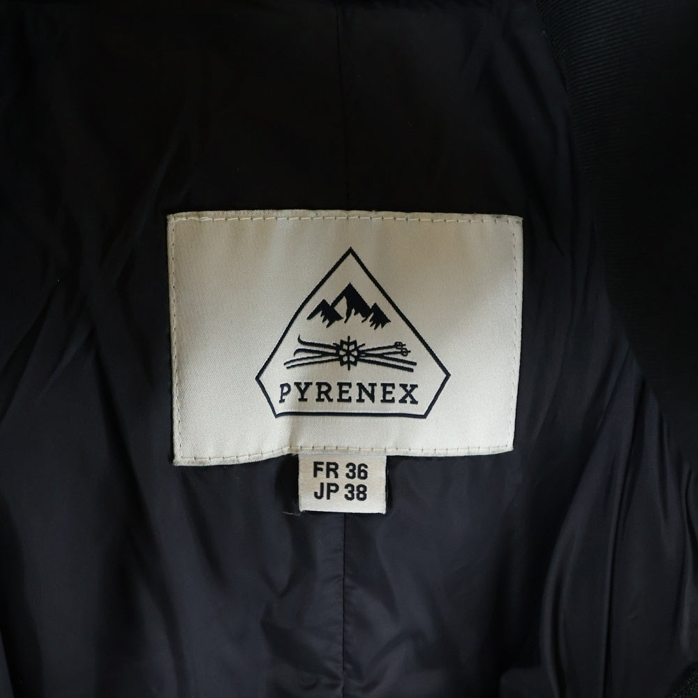 PYRENEX(ピレネックス) BELFORT JACKET ベルフォール ワッペンロゴデザイン フーデッドダウンジャケット ブラック