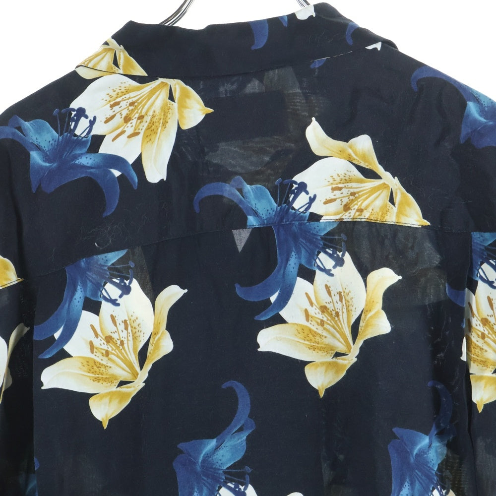 WACKO MARIA(ワコマリア) 17SS CHOOSE別注 FLOWER ALOHA S/S SHIRT アロハシャツ ハワイアンシャツ 百合 ブラック 17SS-WMGP-CHOOSE-HI01