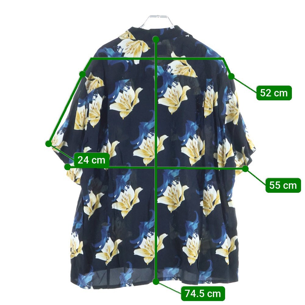 WACKO MARIA(ワコマリア) 17SS CHOOSE別注 FLOWER ALOHA S/S SHIRT アロハシャツ ハワイアンシャツ 百合 ブラック 17SS-WMGP-CHOOSE-HI01