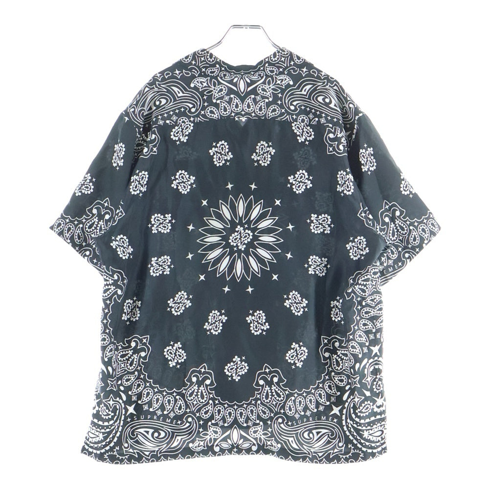 SUPREME(シュプリーム) 21SS Bandana Silk S/S Shirt バンダナ シルク オープンカラー 半袖 シャツ ブラック