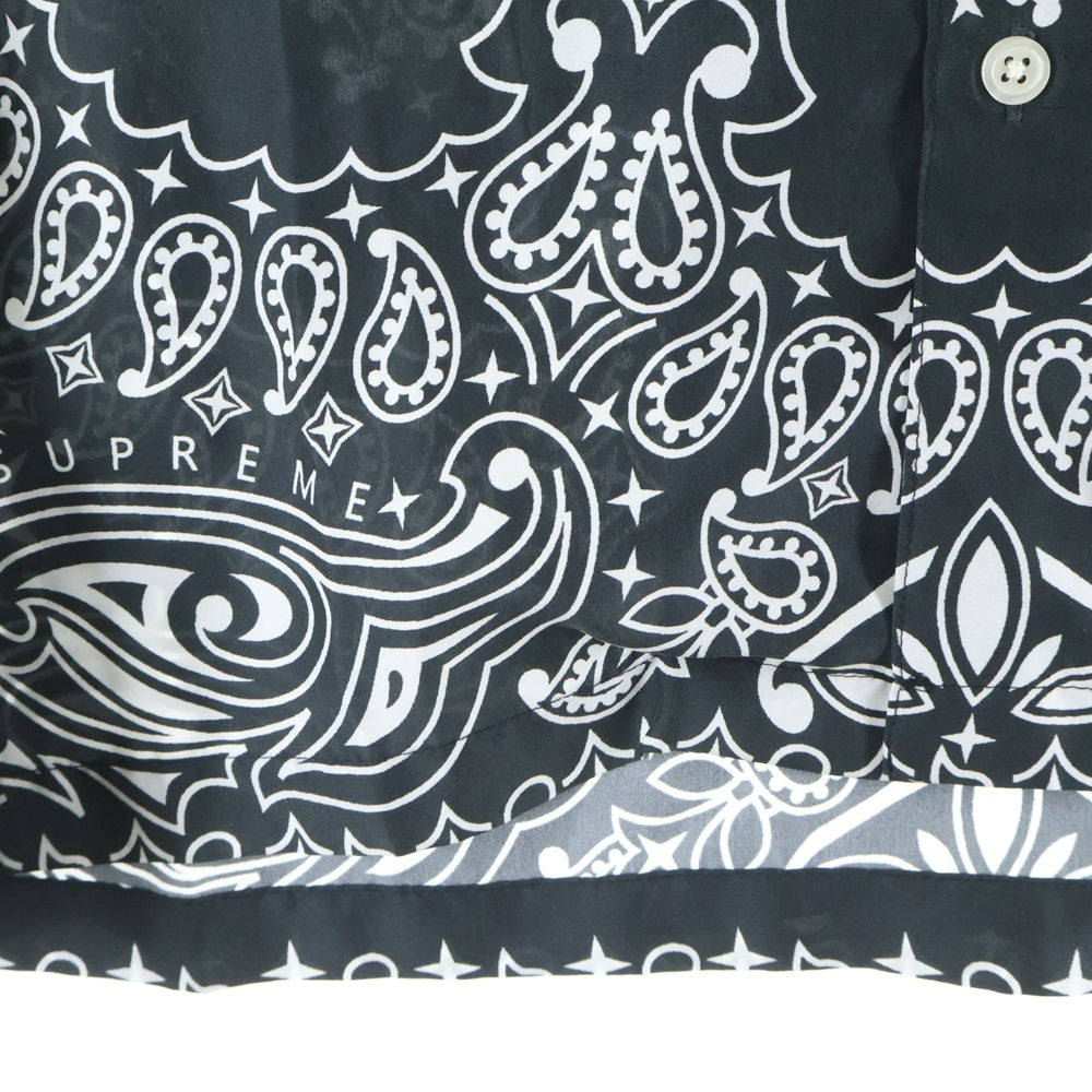SUPREME(シュプリーム) 21SS Bandana Silk S/S Shirt バンダナ シルク オープンカラー 半袖 シャツ ブラック