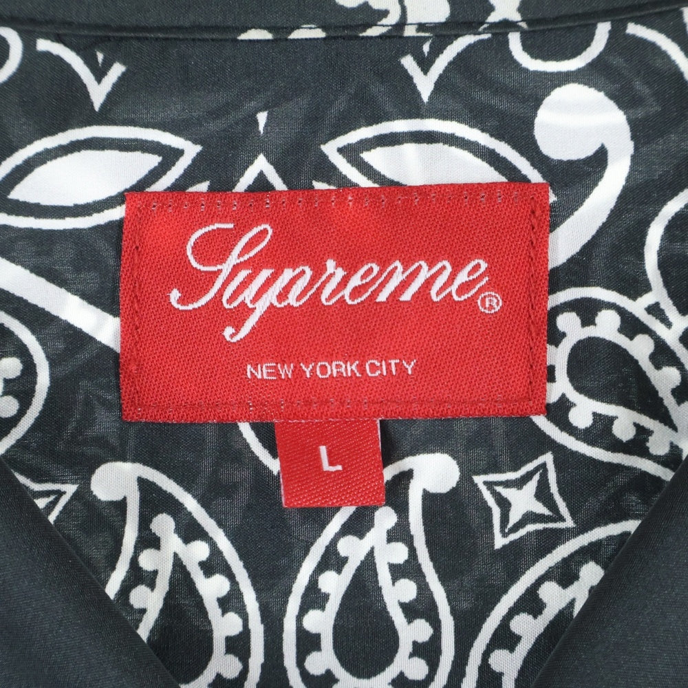SUPREME(シュプリーム) 21SS Bandana Silk S/S Shirt バンダナ シルク オープンカラー 半袖 シャツ ブラック