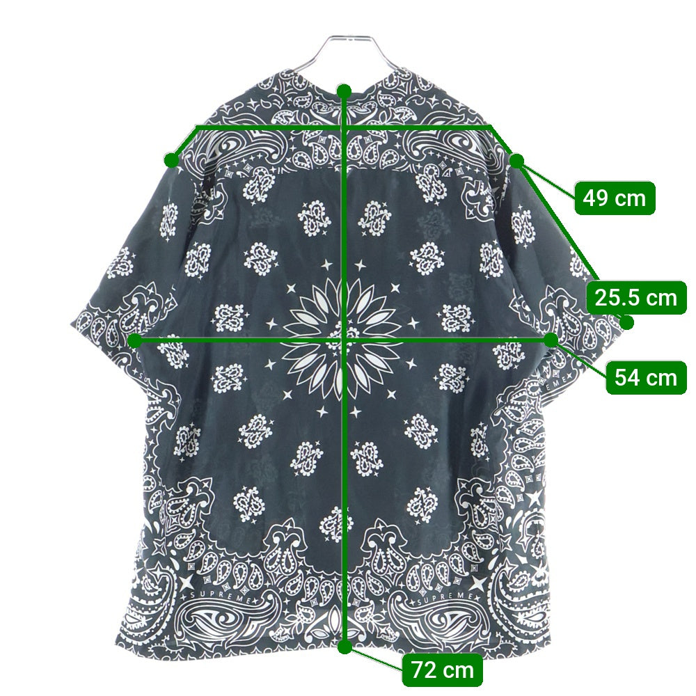 SUPREME(シュプリーム) 21SS Bandana Silk S/S Shirt バンダナ シルク オープンカラー 半袖 シャツ ブラック