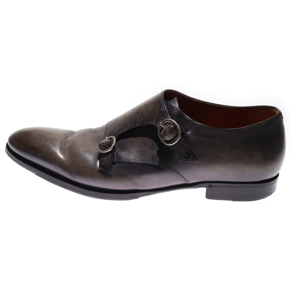 Berluti(ベルルッティ) スクリット カリグラフィ クラシック ダブルモンク ストラップ レザー シューズ カーキ