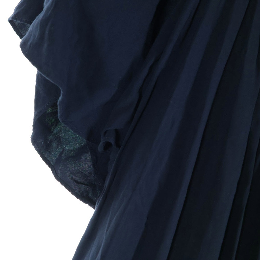 NO BRAND(ノーブランド) KAON for estnation(カオンフォーエストネーション) フリル袖 ロングレーヨンワンピース レディース ネイビー 21-140-11-050009