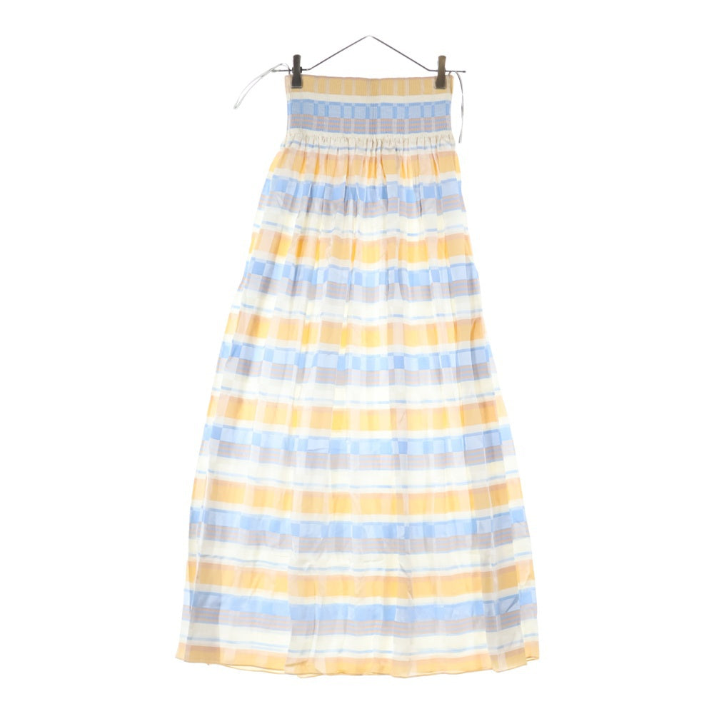 HERMES(エルメス) チェック柄 シルクロングスカート レディース