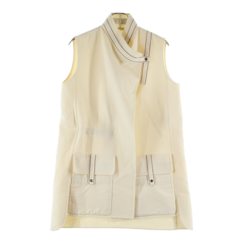 HERMES(エルメス) セリエボタン カシミヤロングジレ ベスト レディース ベージュ 06-7102