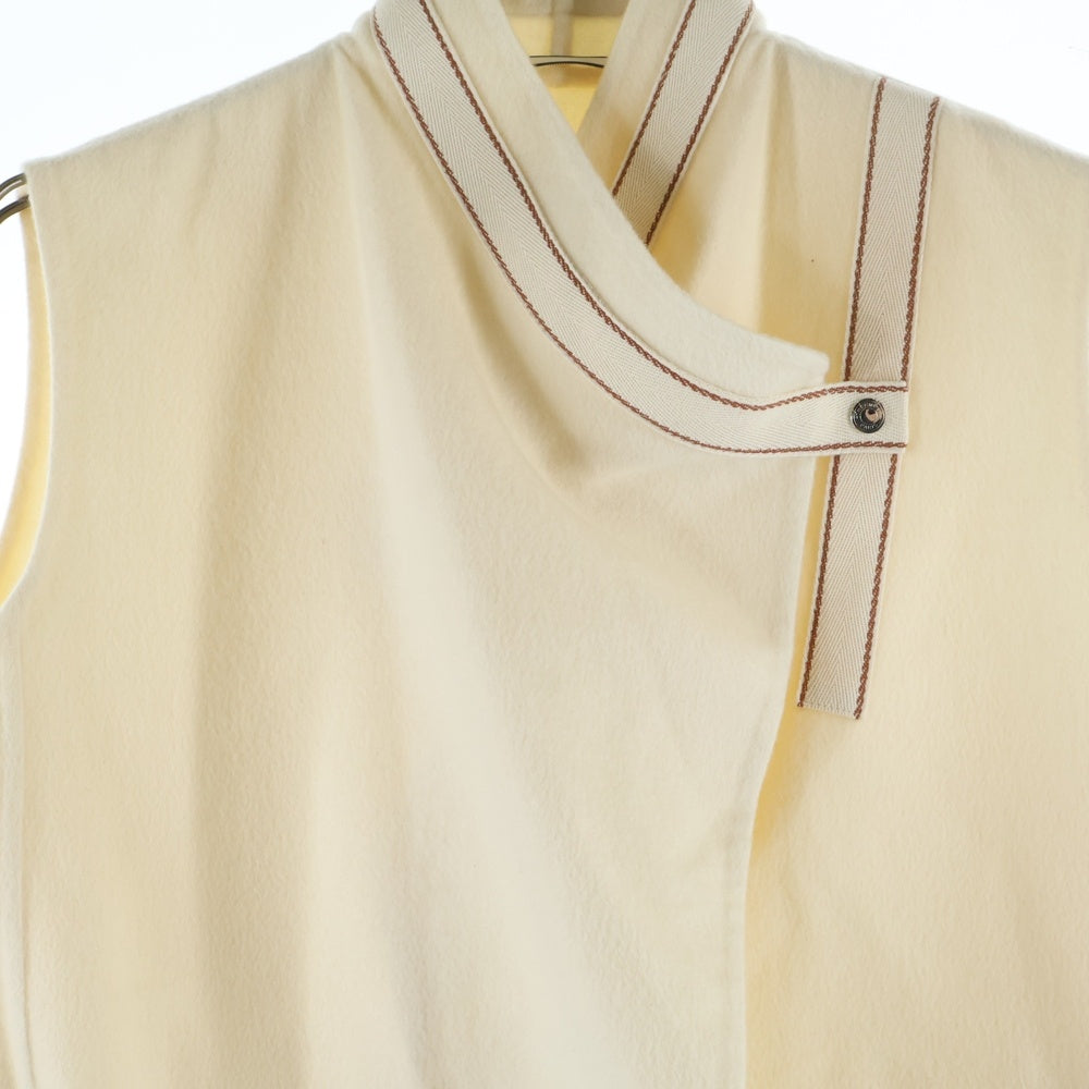 HERMES(エルメス) セリエボタン カシミヤロングジレ ベスト レディース ベージュ 06-7102