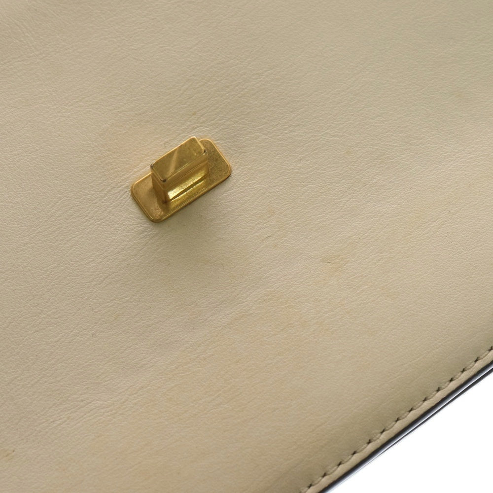 TORY BURCH(トリー バーチ) WHIP STITCH CLUTCH ウィップステッチ クラッチ レザー チェーンショルダーバック ホワイト レディース 48410