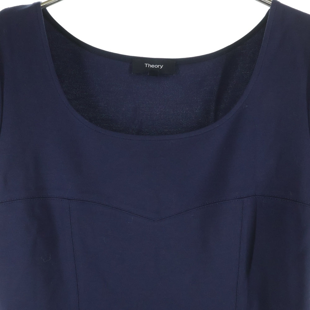 theory(セオリー) キャップスリーブ デコルテ 半袖ワンピース ネイビー