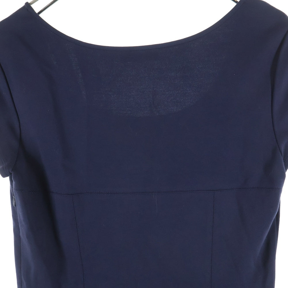 theory(セオリー) キャップスリーブ デコルテ 半袖ワンピース ネイビー