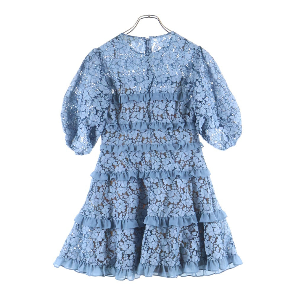 MICHAEL KORS(マイケルコース) CORDED LACE RUFFLED DRESS コードレス フリル フラワーパターン ドレス ワンピース ネイビー レディース MS08ZLLDXS