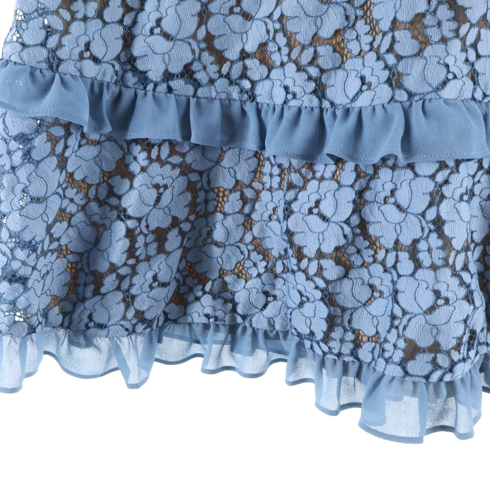 MICHAEL KORS(マイケルコース) CORDED LACE RUFFLED DRESS コードレス フリル フラワーパターン ドレス ワンピース ネイビー レディース MS08ZLLDXS