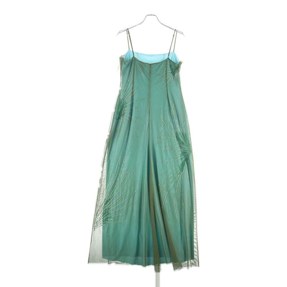 BCBGMAXAZRIA(ビーシービージーマックスアズリア) ビーズデザイン キャミソール ドレス ワンピース グリーン レディース FNS60159