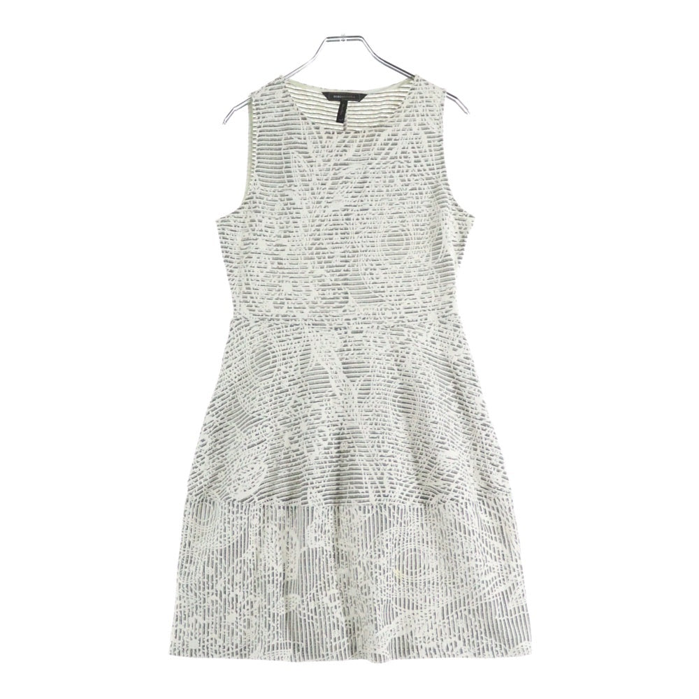 BCBGMAXAZRIA(ビーシービージーマックスアズリア) フラワーパターン ノースリーブ ワンピース ブラック/ホワイト レディース JFK64D33-141