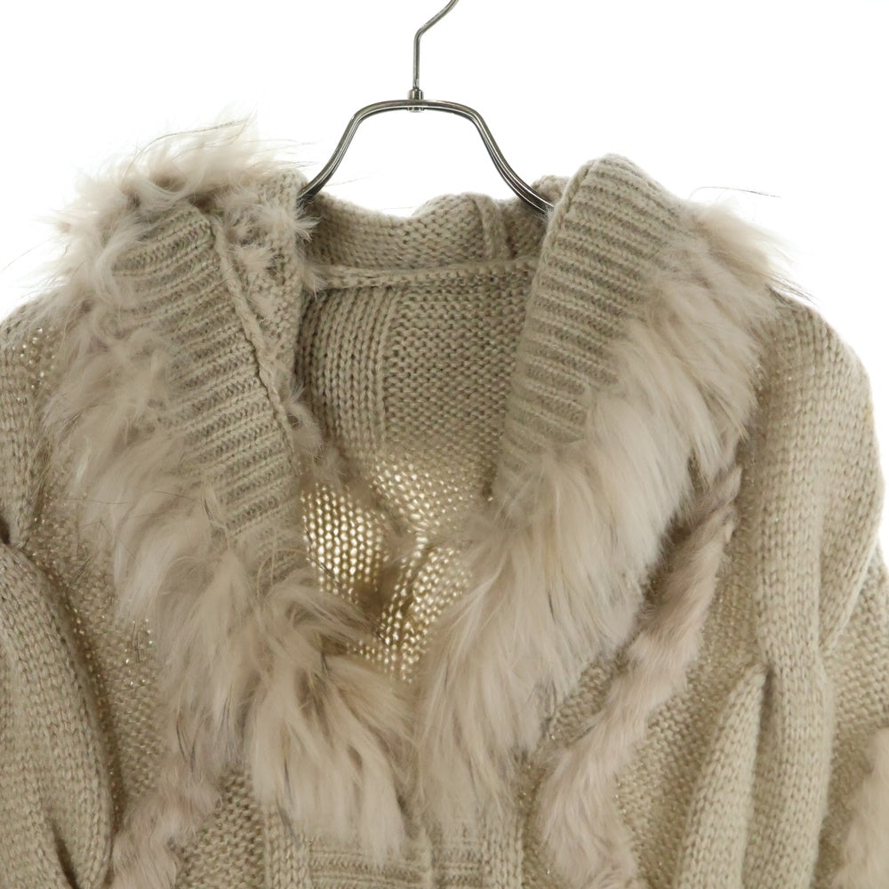 BARNEYS NEWYORK(バーニーズ ニューヨーク) ファーフーデット ボタンダウン 二ットカーディガン レディース