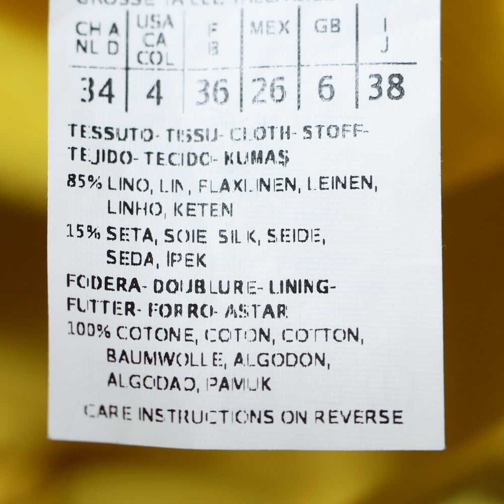 Max Mara(マックスマーラ) ノースリーブ コットン フレア ワンピース イエロー レディース 15-22-10551