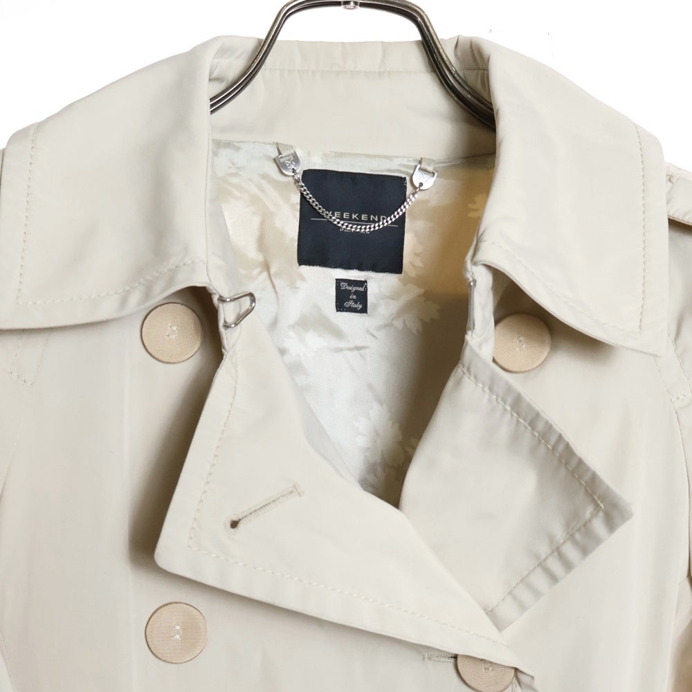 ✨MaxMara　マックスマーラ　レザージャケット　本革　ホワイト Max Mara(マックスマーラ) ナイロン ロングボタンダウン トレンチ