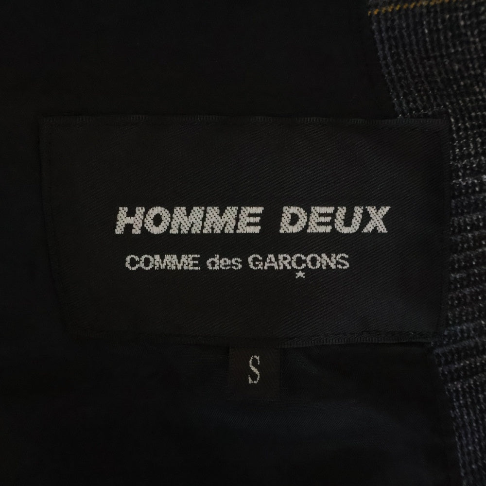 COMME des GARCONS HOMME DEUX(コムデギャルソン オムドゥ) 20AW AD2020 チェック柄 ウールテーラードジャケット グレーDF-J037