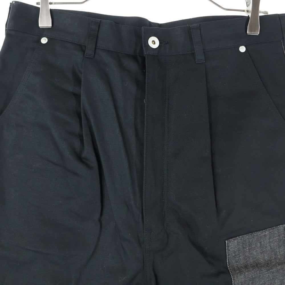 COMME des GARCONS HOMME(コムデギャルソンオム) 23AW AD2023 パッチワーク ワーク パンツ ブラック/レッド HL-P030