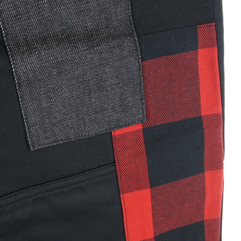 COMME des GARCONS HOMME(コムデギャルソンオム) 23AW AD2023 パッチワーク ワーク パンツ ブラック/レッド HL-P030
