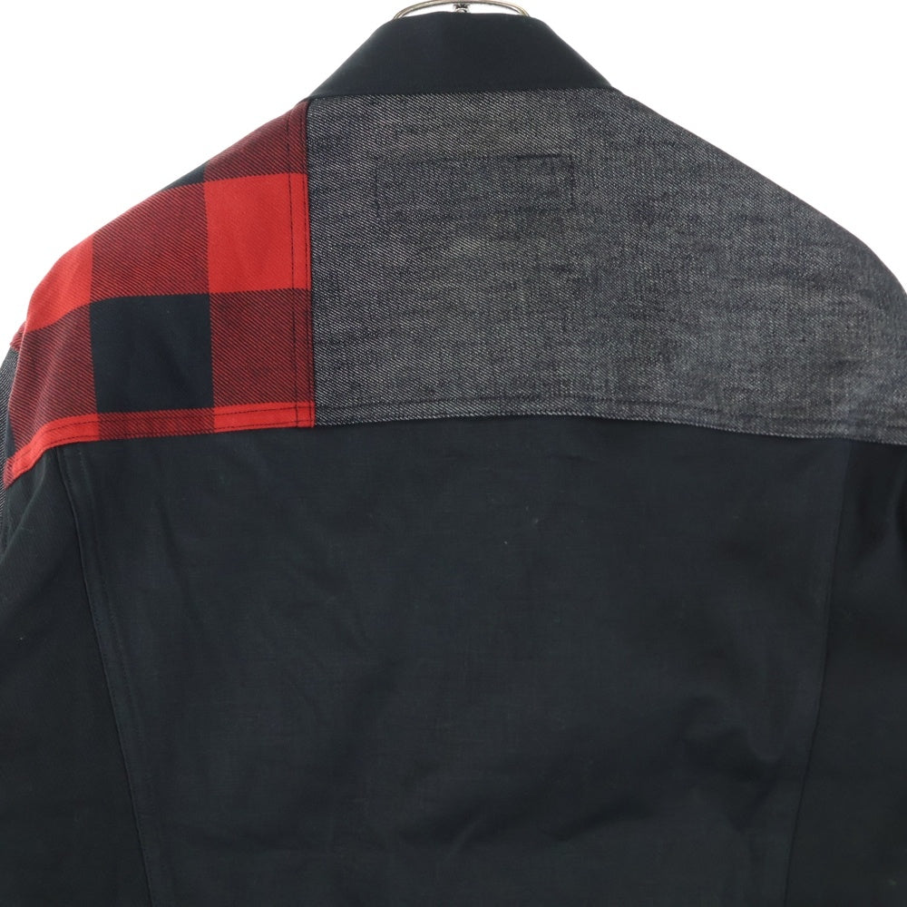 COMME des GARCONS HOMME(コムデギャルソンオム) 23AW AD2023 パッチワーク ワーク ジャケット ブラック/レッド HL-J020
