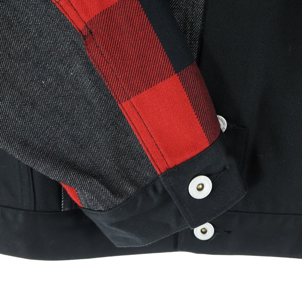 COMME des GARCONS HOMME(コムデギャルソンオム) 23AW AD2023 パッチワーク ワーク ジャケット ブラック/レッド HL-J020