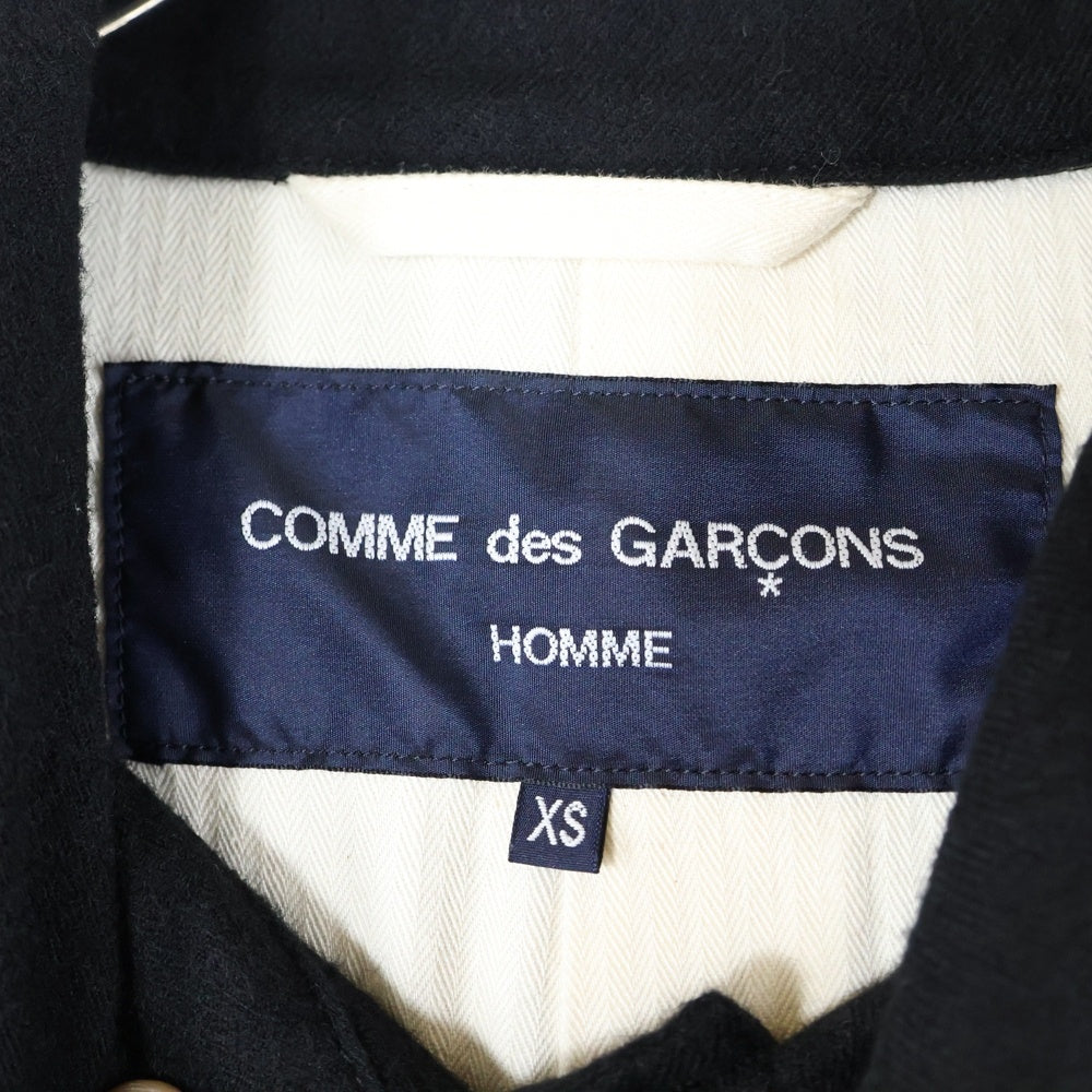 コムデギャルソンオム20AW 縮絨 ステンカラーコート M ブラック コム デ ギャルソン・オムのバルカラーコート＆シングルジャケット