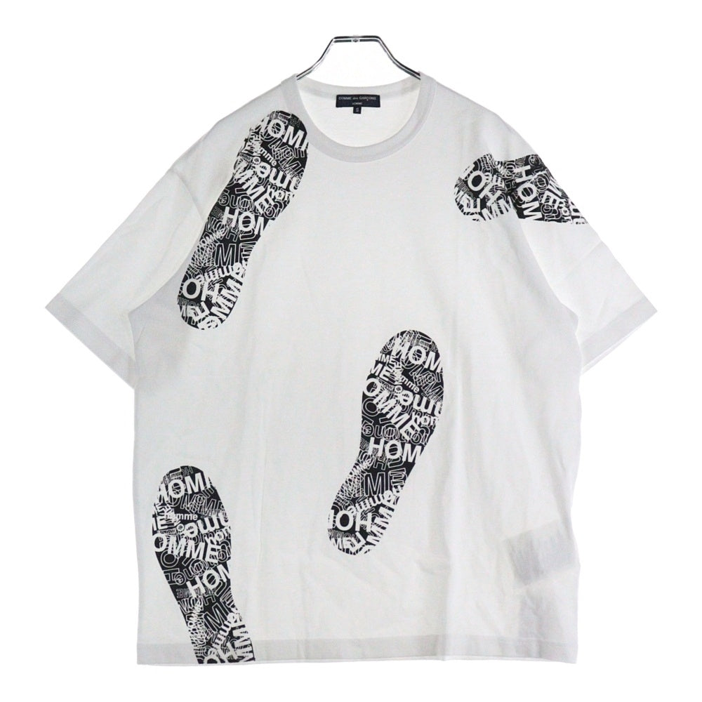COMME des GARCONS HOMME(コムデギャルソンオム) 23SS AD2022 フット ロゴ 半袖カットソー Tシャツ ホワイト HK-T024