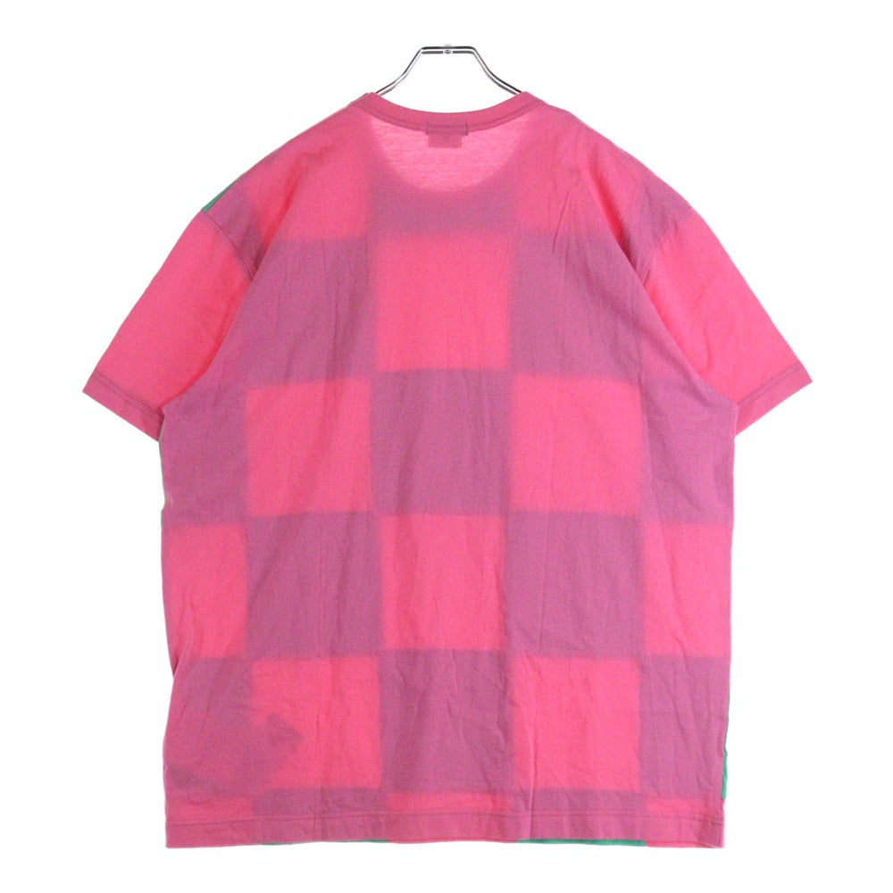 COMME des GARCONS HOMME PLUS(コムデギャルソンオムプリュス) 25SS AD2024 パッチワーク 半袖カットソー Tシャツ グリーン/ピンク PO-T005