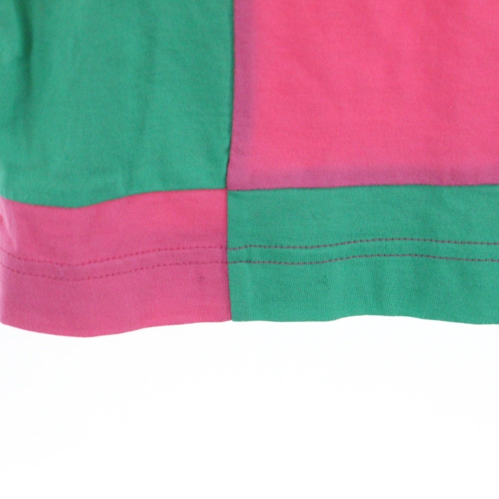 COMME des GARCONS HOMME PLUS(コムデギャルソンオムプリュス) 25SS AD2024 パッチワーク 半袖カットソー Tシャツ グリーン/ピンク PO-T005