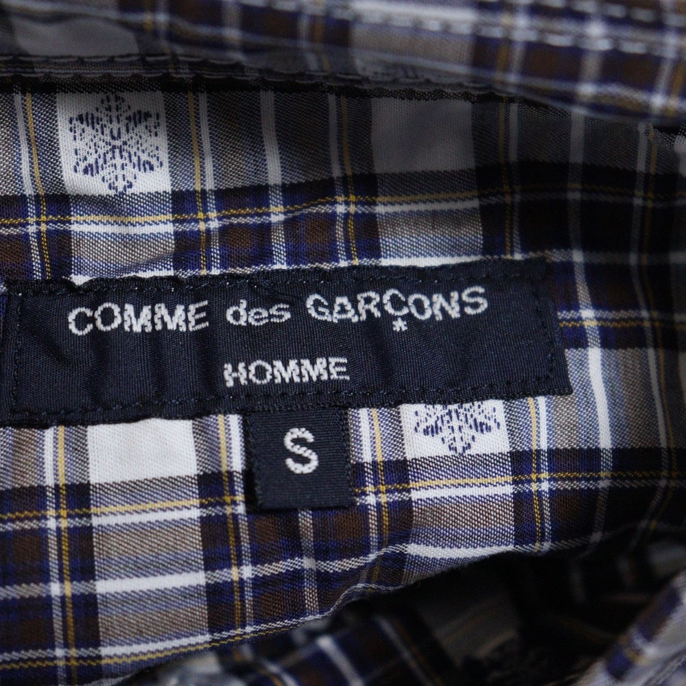 COMME des GARCONS HOMME(コムデギャルソンオム) 19AW AD2019 ボタンダウン チェック 長袖 シャツ グレー HD-B025