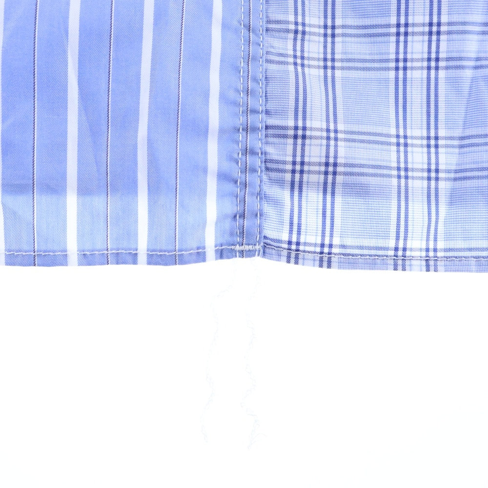 COMME des GARCONS HOMME(コムデギャルソンオム) 26SS AD2025 パッチワーク ストライプ 長袖 シャツ ブルー HP‐B004