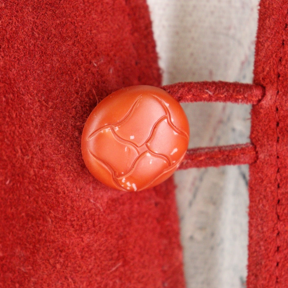 VINTAGE(ヴィンテージ) DE MODE デ モード チマヨ刺繍 スエードベスト レッド