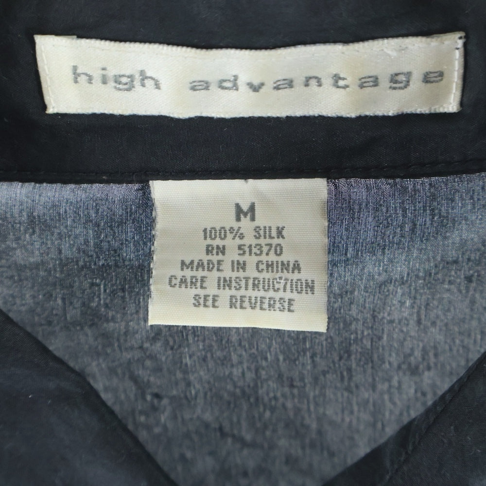 VINTAGE(ヴィンテージ) high advantage ハイアドバンテージ シアー シルク 長袖シャツ ブラック