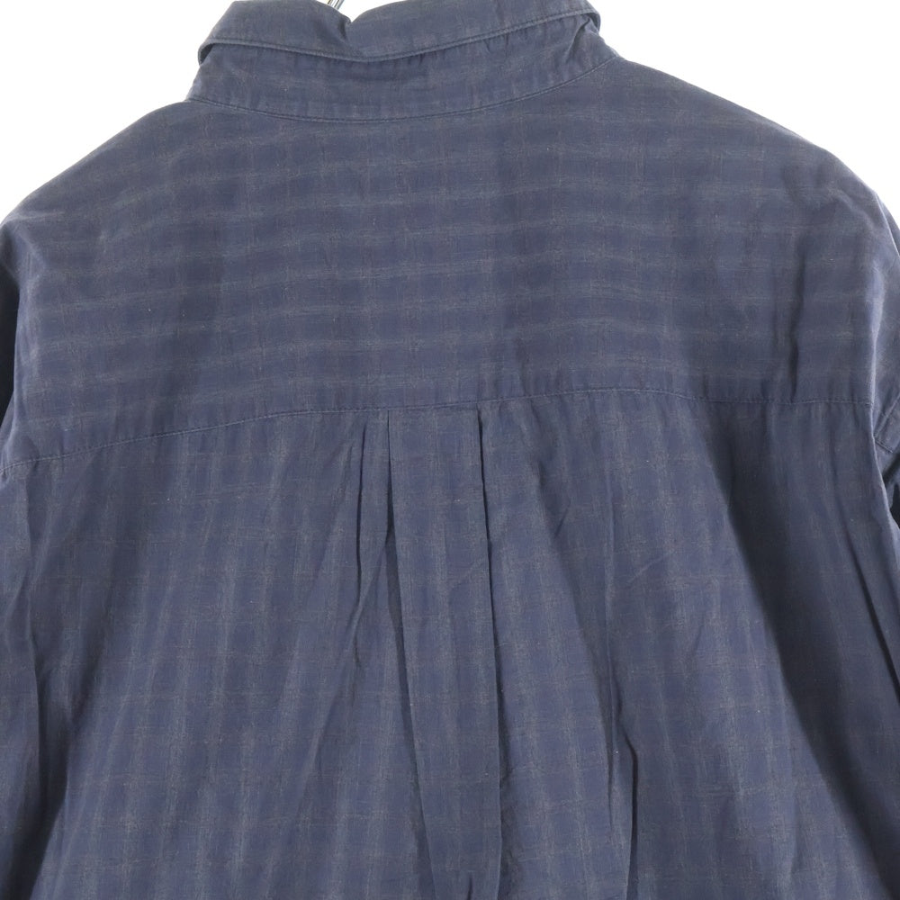 Steven Alan(スティーブンアラン) CHECK REGULAR COLLAR SHIRT 日本製 チェック柄 レギュラーカラー 長袖シャツ ネイビー 8111-218-0593