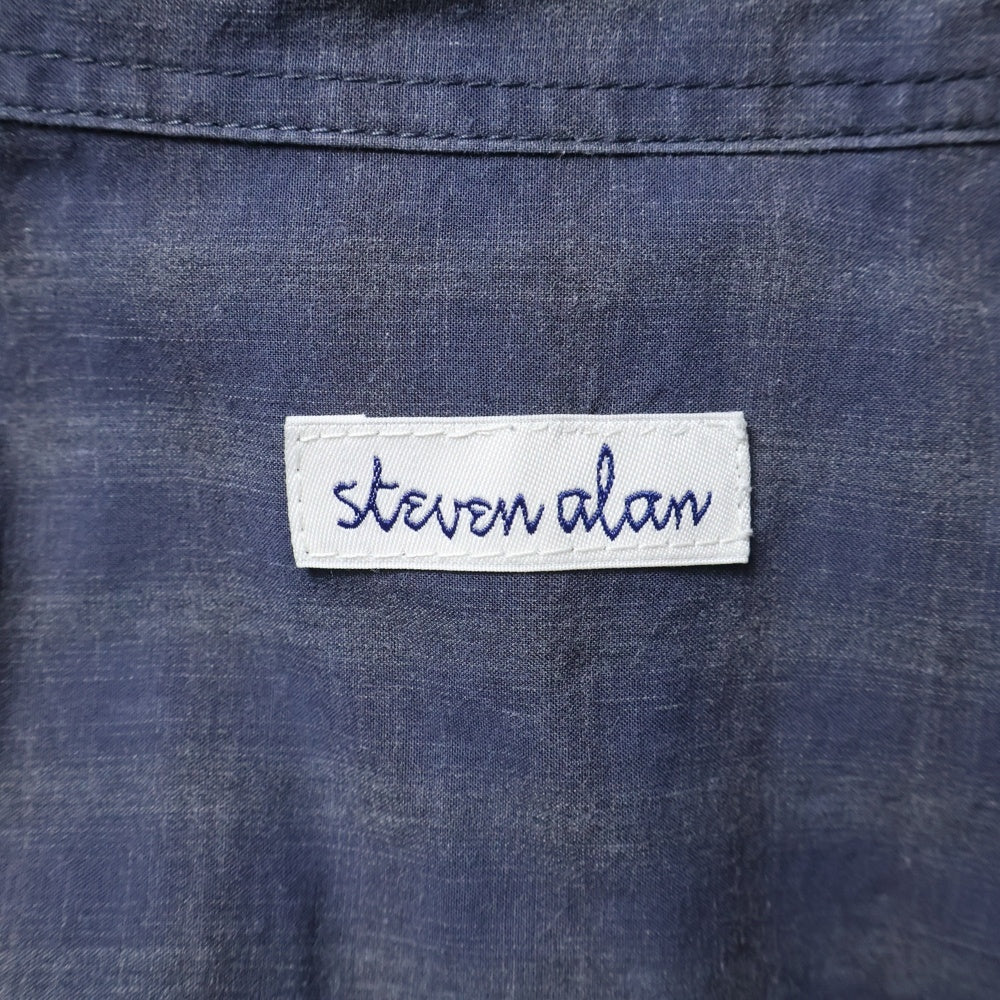 Steven Alan(スティーブンアラン) CHECK REGULAR COLLAR SHIRT 日本製 チェック柄 レギュラーカラー 長袖シャツ ネイビー 8111-218-0593