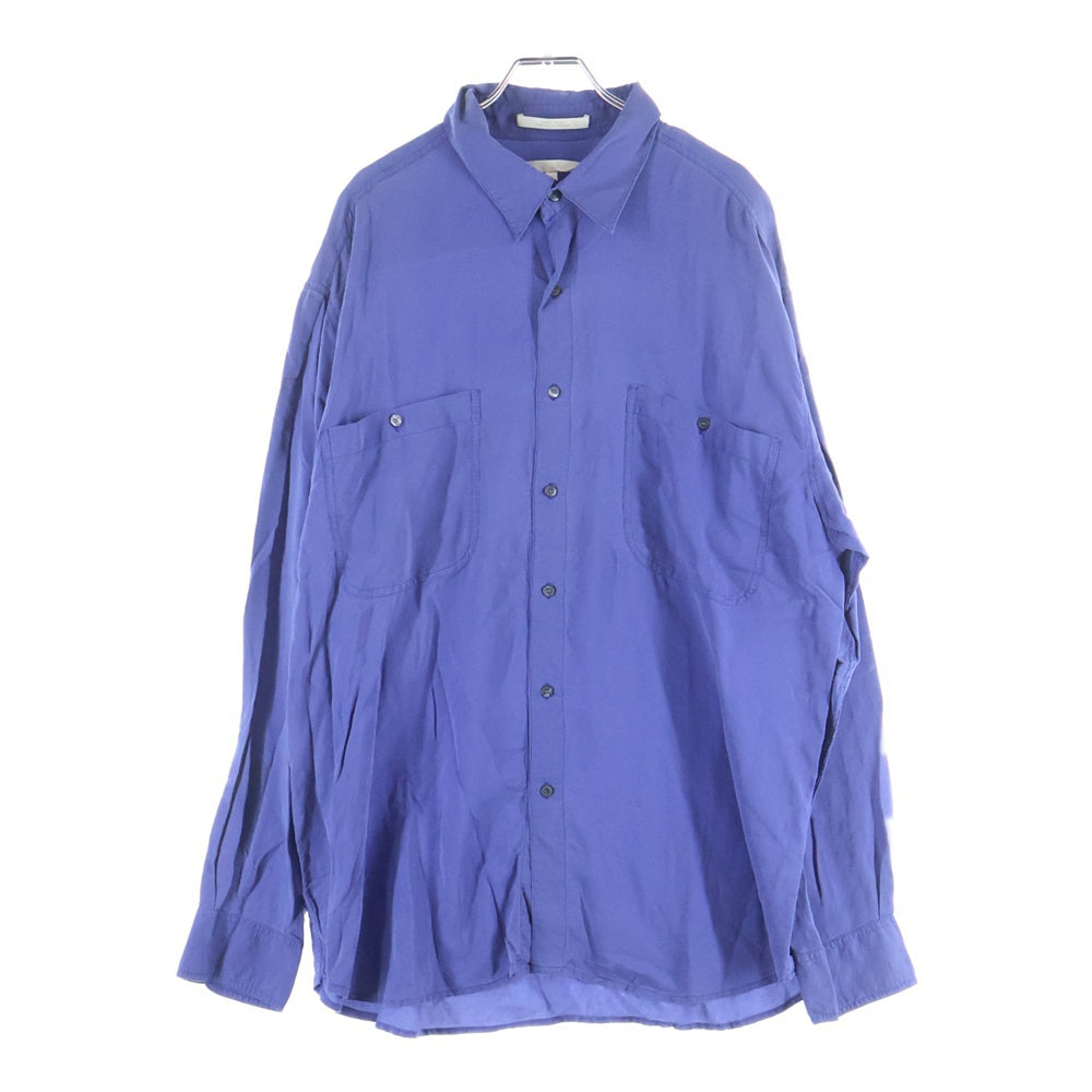 NO BRAND(ノーブランド) PERRY ELLIS ペリーエリス シルク 長袖シャツ ブルー