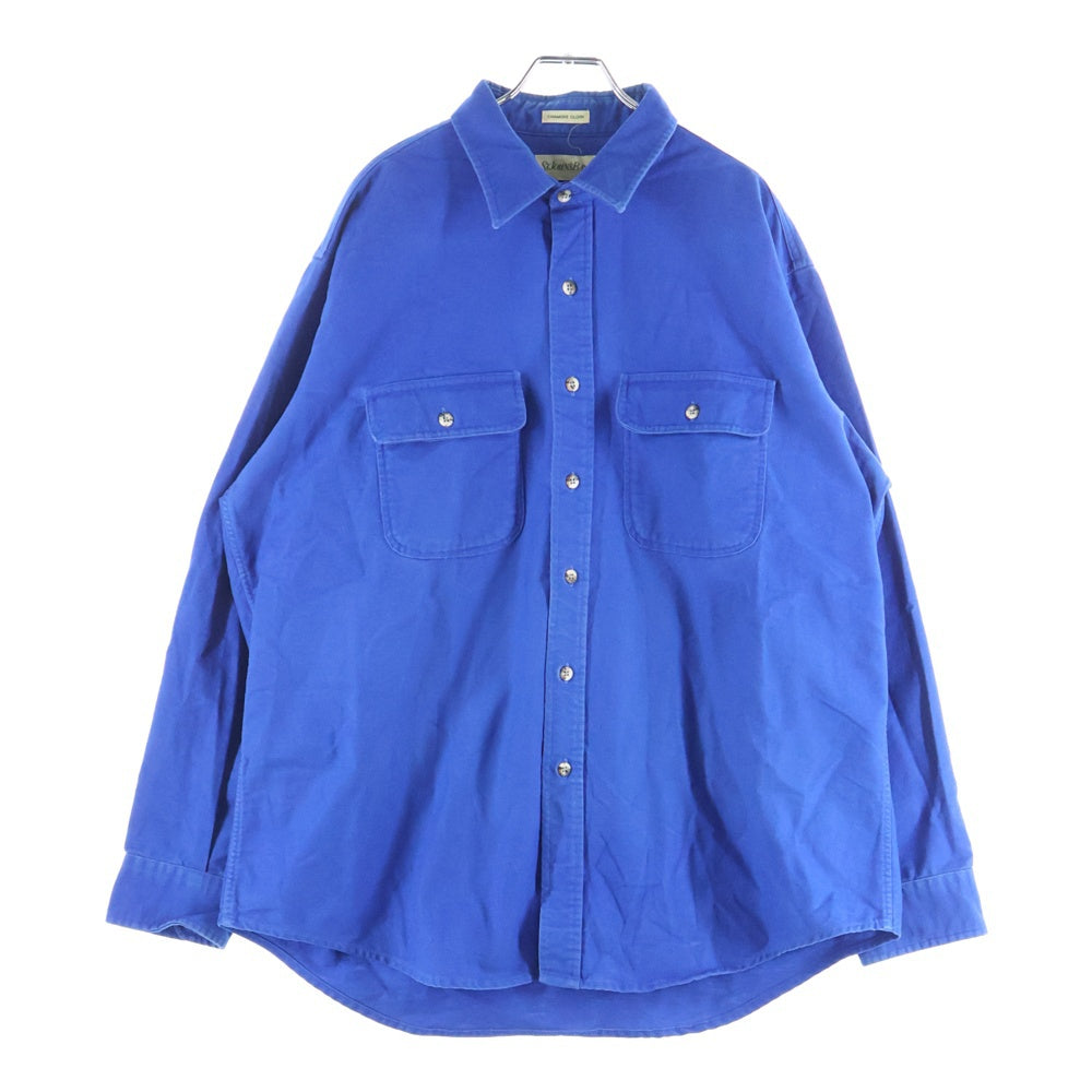 NO BRAND(ノーブランド) STJOHN'SBAY セントジョンズベイ REGULAR レギュラーフィット コットン 長袖シャツ ブルー